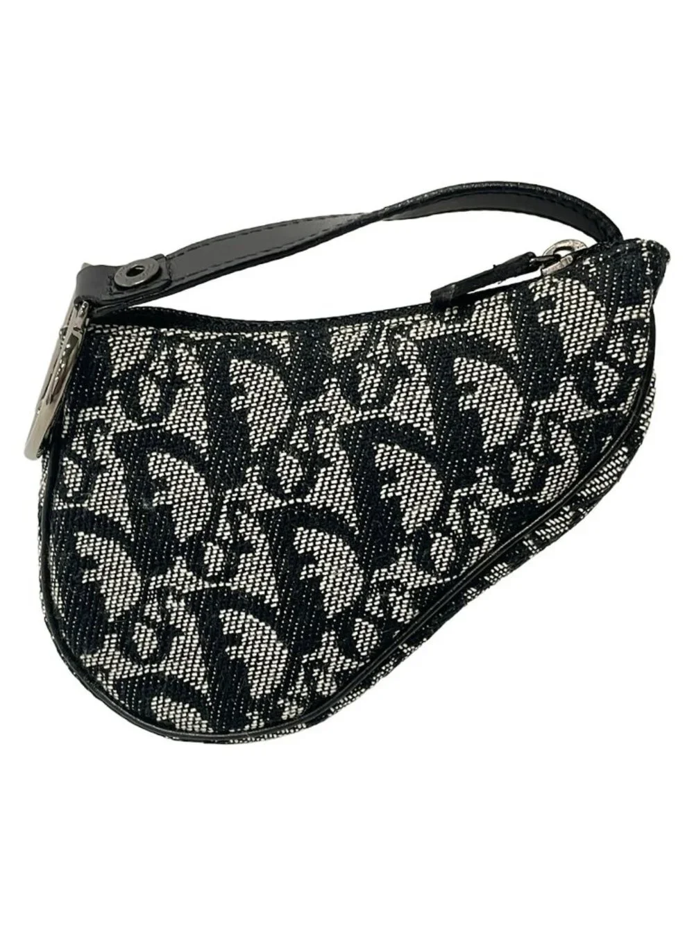 Dior Pouch Logo Glamsaddle Navy Blue Leather